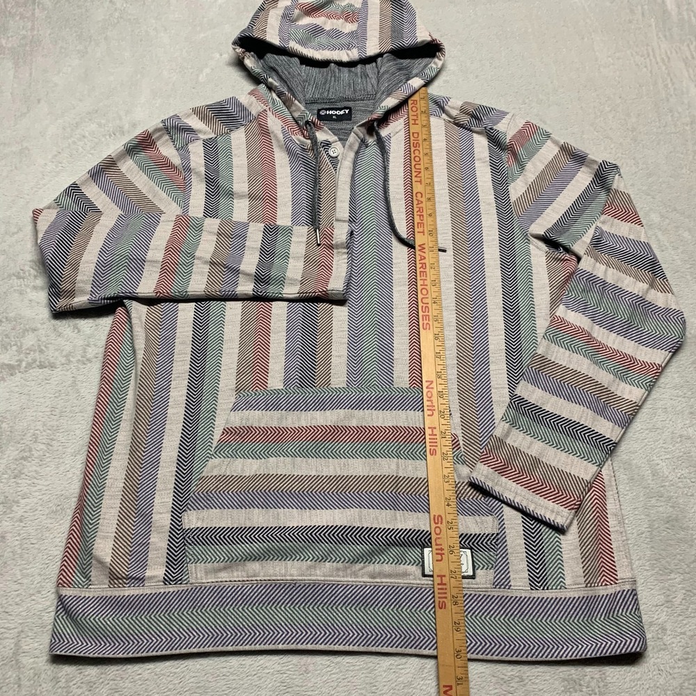 Hooey "Jetty" Multicolor Serape Southwest Aztec Striped Hoodie Men's XL - Picture 9 of 9